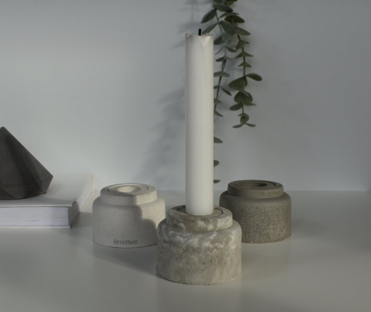 bougeoir simple béton minimaliste. fabriqué main en France.