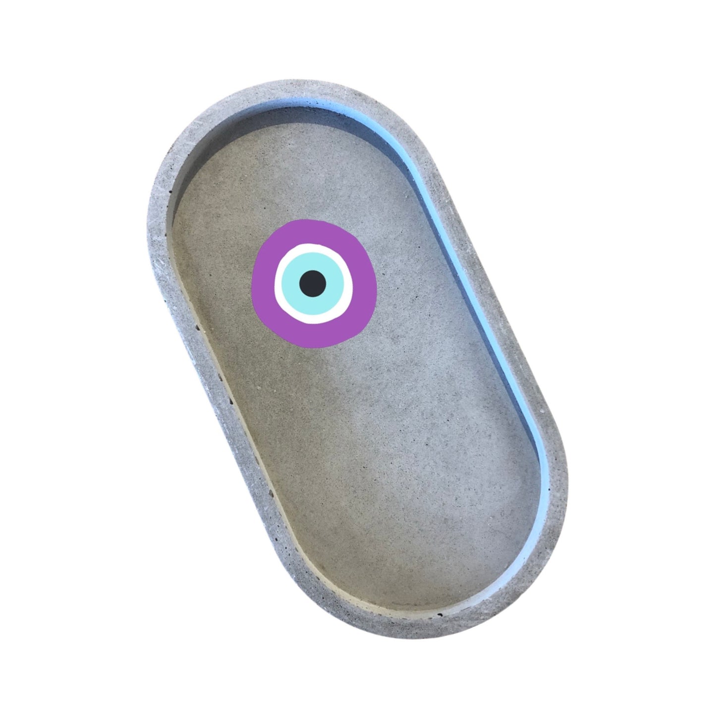 Plateau gris décoratif œil Nazar evil eye