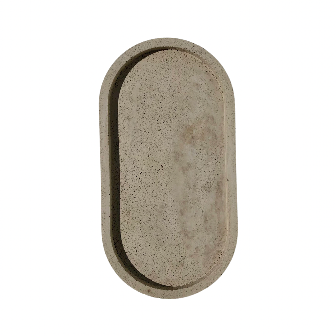 plateau ovale beton décoration minimaliste. fait main en Provence