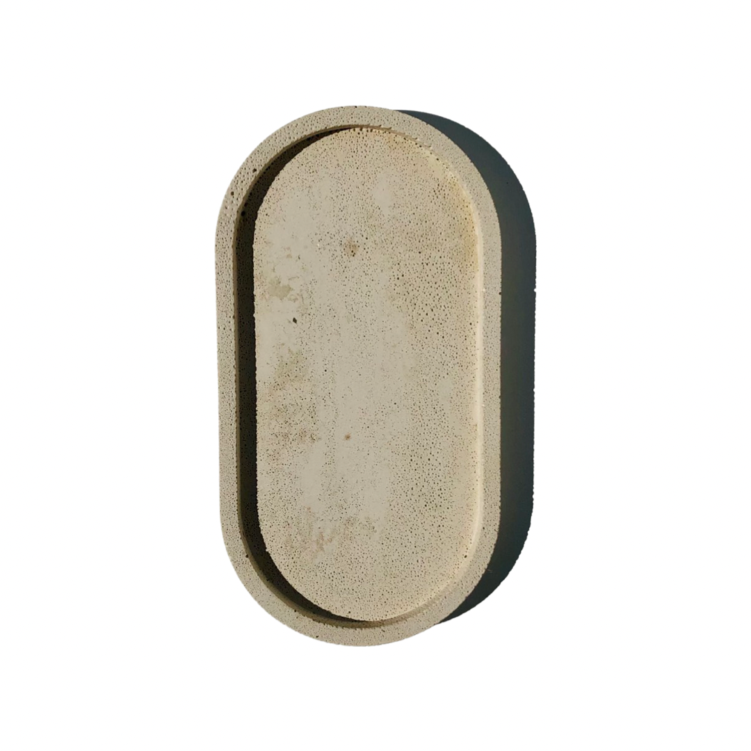 plateau ovale beton décoration minimaliste. fait main en Provence